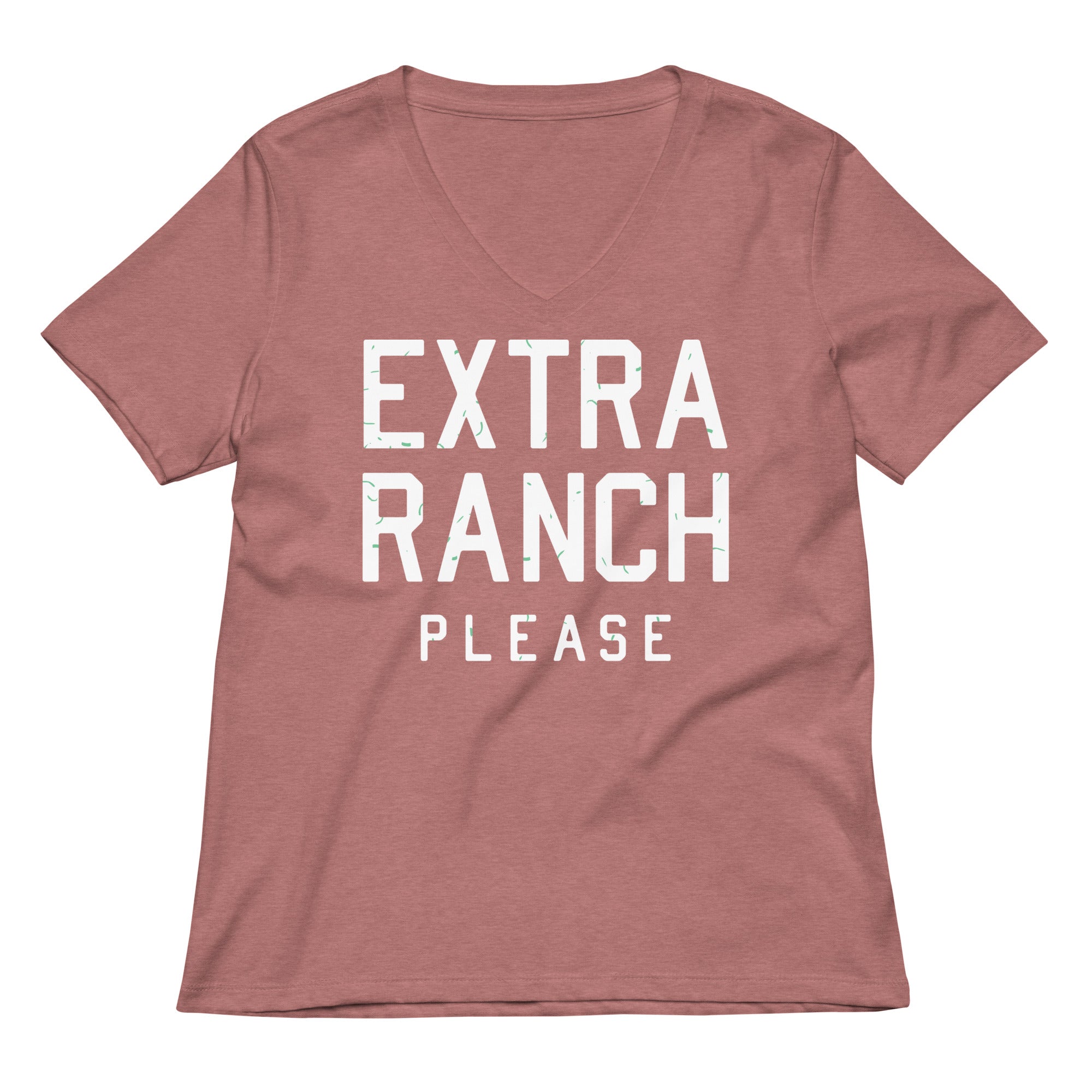 Extra Ranch Please Women's V-Neck Tee Hoodie, Sweatshirt | PureTeeCo.com (Image 5)