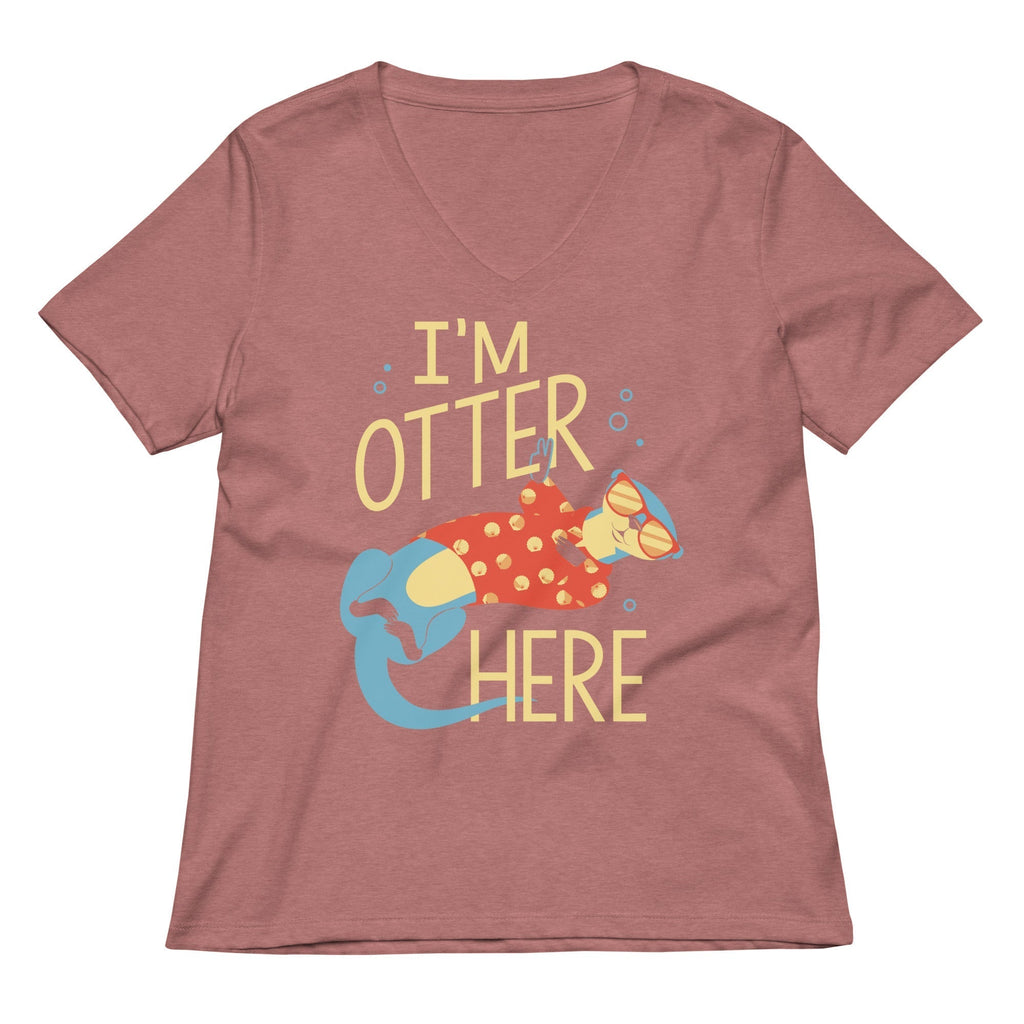 I'm Otter Here Women's V-Neck Tee Hoodie, Sweatshirt | PureTeeCo.com (Image 5)