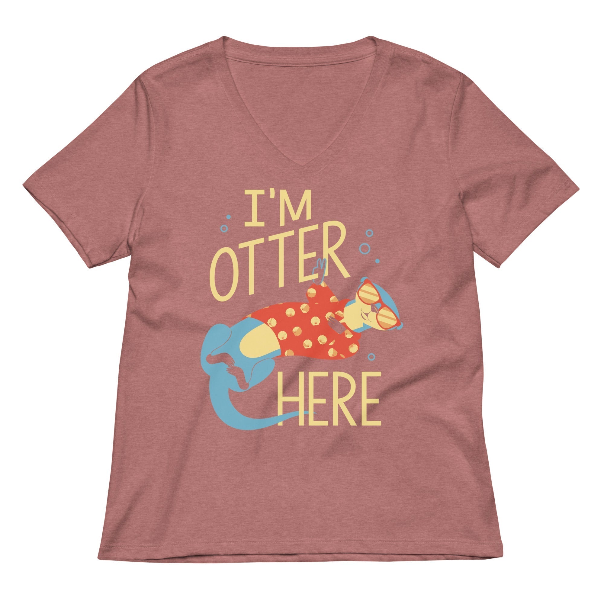 I'm Otter Here Women's V-Neck Tee Hoodie, Sweatshirt | PureTeeCo.com (Image 5)