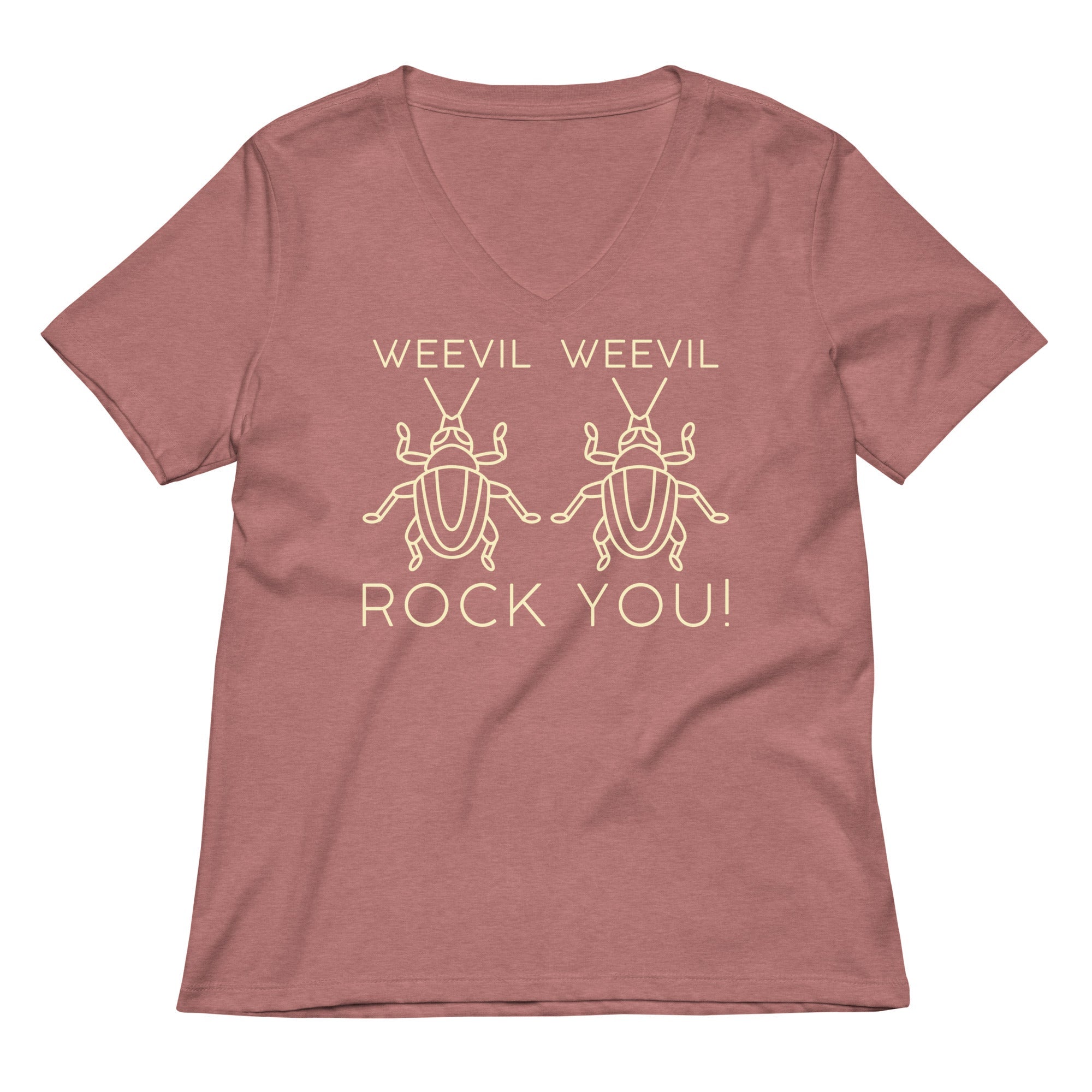 Weevil Weevil Rock You! Women's V-Neck Tee Hoodie, Sweatshirt | PureTeeCo.com (Image 5)