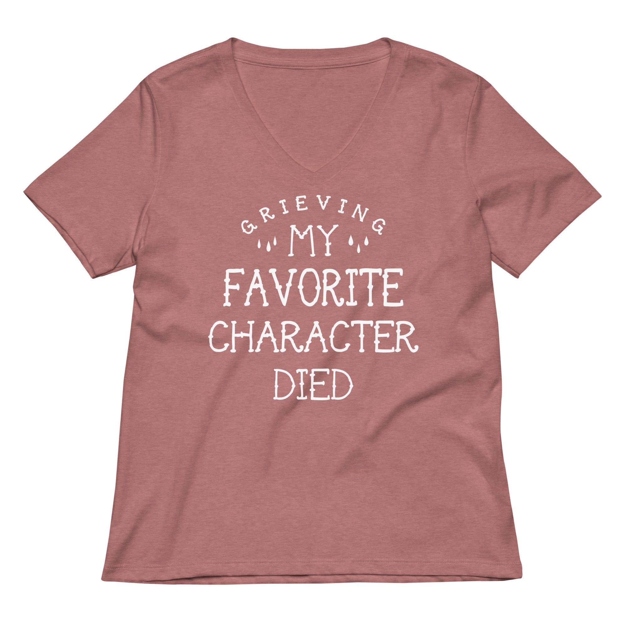 My Favorite Character Died Women's V-Neck Tee Hoodie, Sweatshirt | PureTeeCo.com (Image 5)