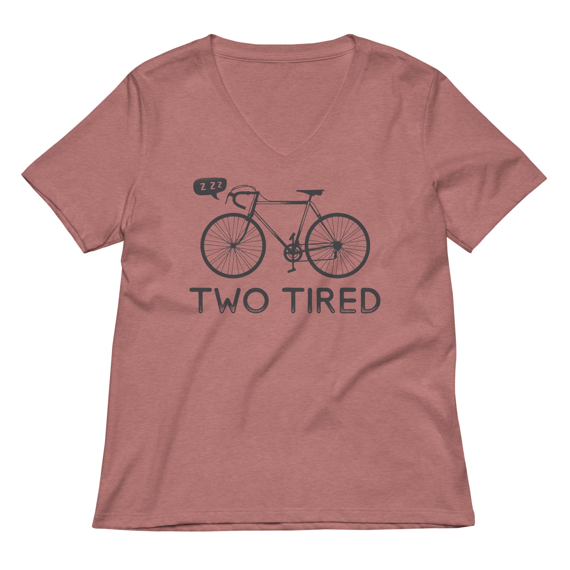 Two Tired Women's V-Neck Tee Hoodie, Sweatshirt | PureTeeCo.com (Image 1)
