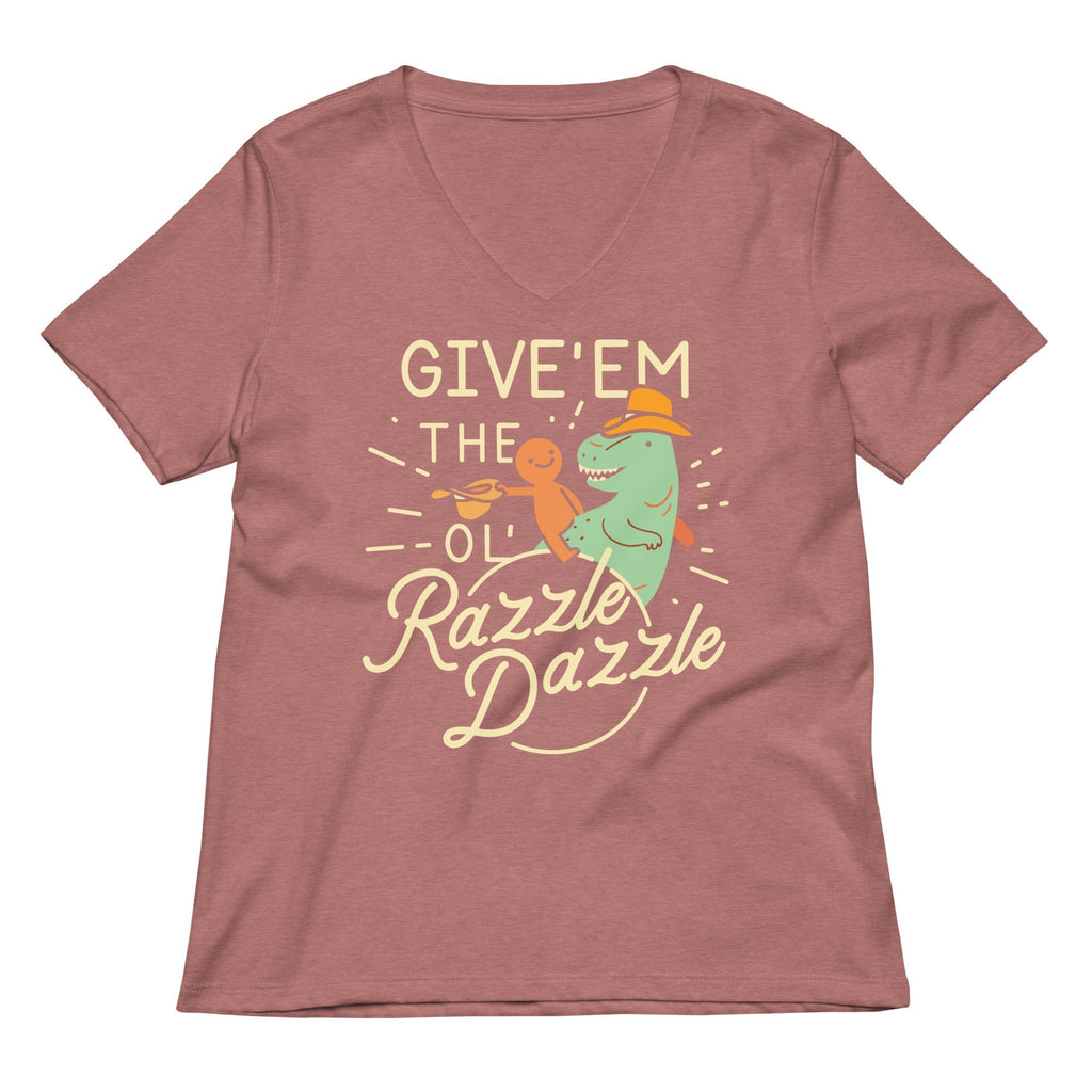 Give'em The Ol' Razzle Dazzle Women's V-Neck Tee Hoodie, Sweatshirt | PureTeeCo.com (Image 5)