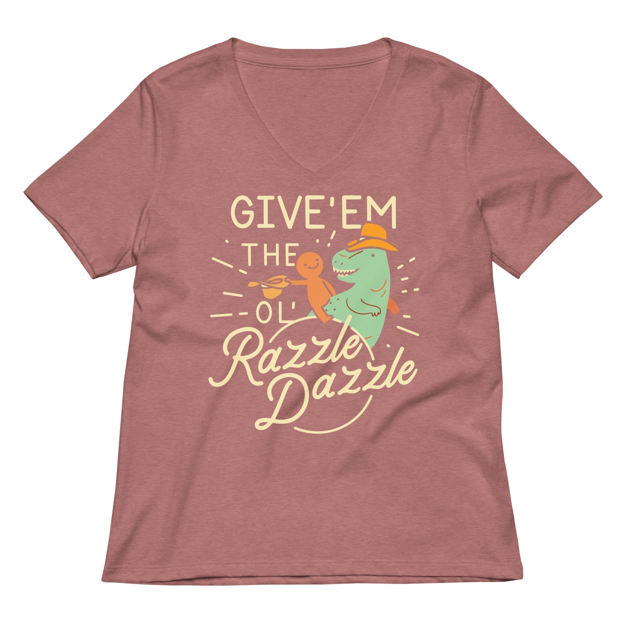 Give'em The Ol' Razzle Dazzle Women's V-Neck Tee Hoodie, Sweatshirt | PureTeeCo.com (Image 5)