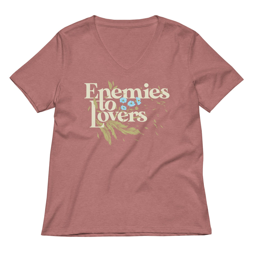 Enemies To Lovers Women's V-Neck Tee Hoodie, Sweatshirt | PureTeeCo.com (Image 5)