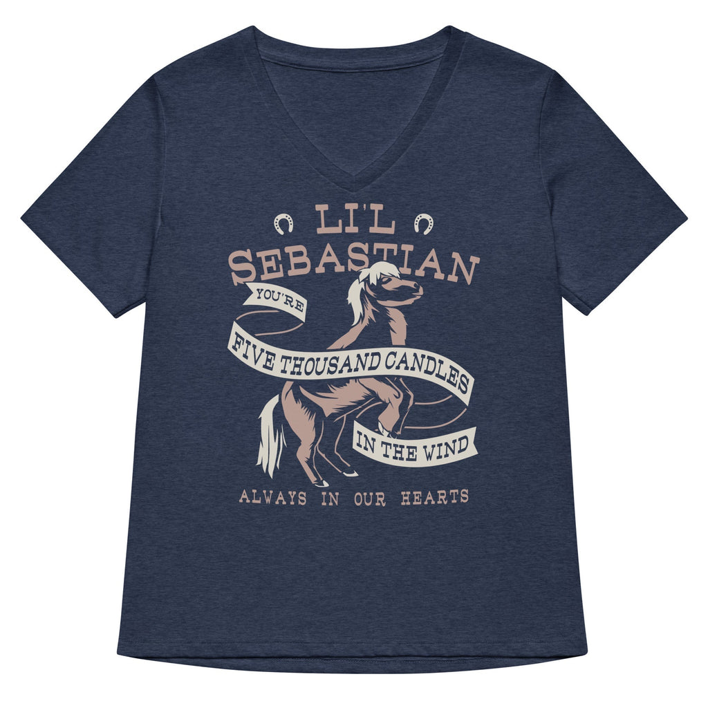Li'l Sebastian Women's V-Neck Tee Hoodie, Sweatshirt | PureTeeCo.com (Image 2)