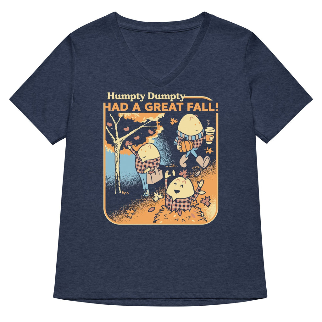 Humpty Dumpty Had A Great Fall Women's V-Neck Tee Hoodie, Sweatshirt | PureTeeCo.com (Image 1)