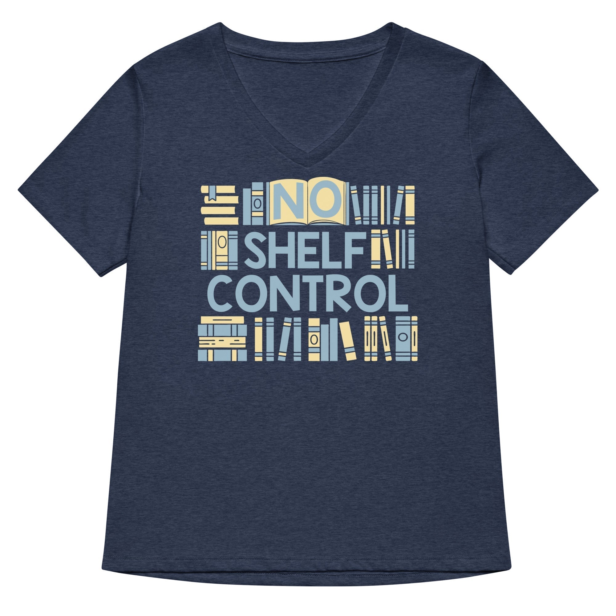 No Shelf Control Women's V-Neck Tee Hoodie, Sweatshirt | PureTeeCo.com (Image 2)