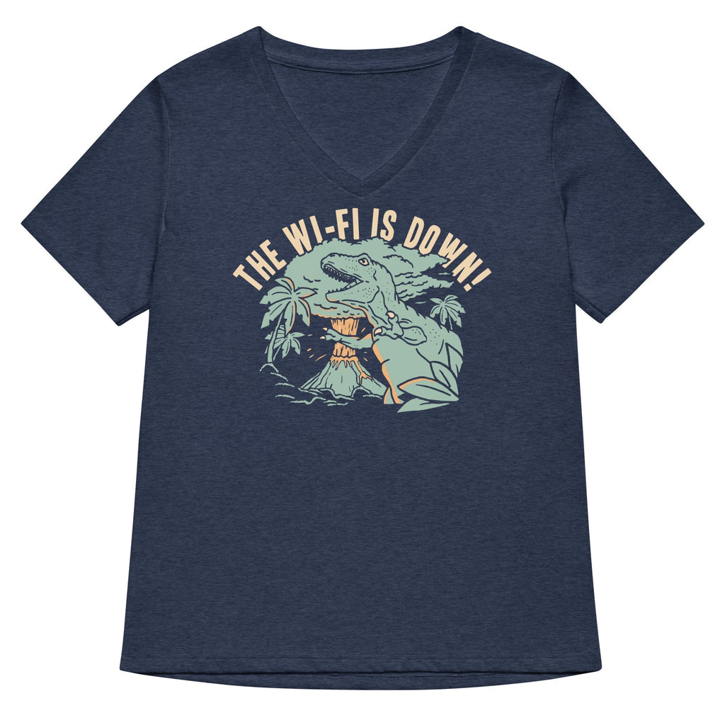 The Wi-Fi Is Down! Women's V-Neck Tee Hoodie, Sweatshirt | PureTeeCo.com (Image 2)