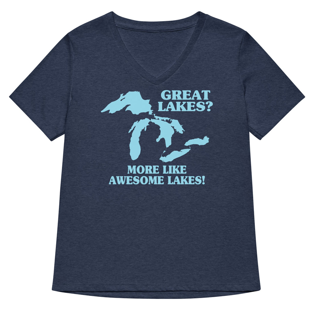 Great Lakes? Women's V-Neck Tee Hoodie, Sweatshirt | PureTeeCo.com (Image 2)