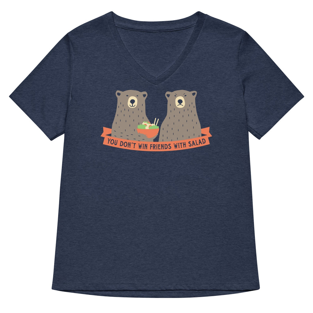 You Don't Win Friends With Salad Women's V-Neck Tee Hoodie, Sweatshirt | PureTeeCo.com (Image 2)