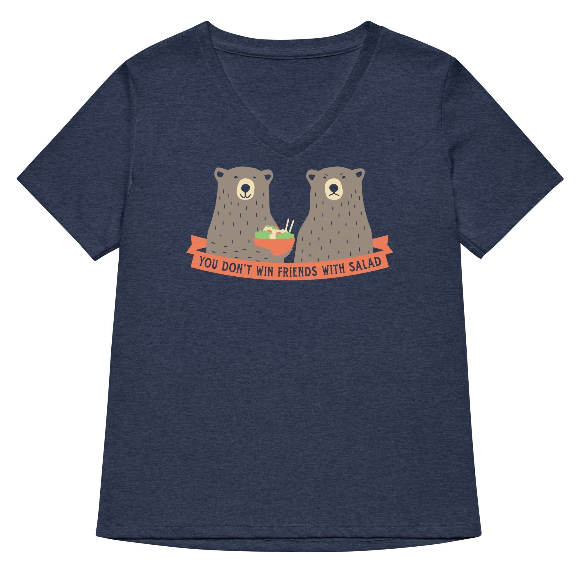 You Don't Win Friends With Salad Women's V-Neck Tee Hoodie, Sweatshirt | PureTeeCo.com (Image 2)