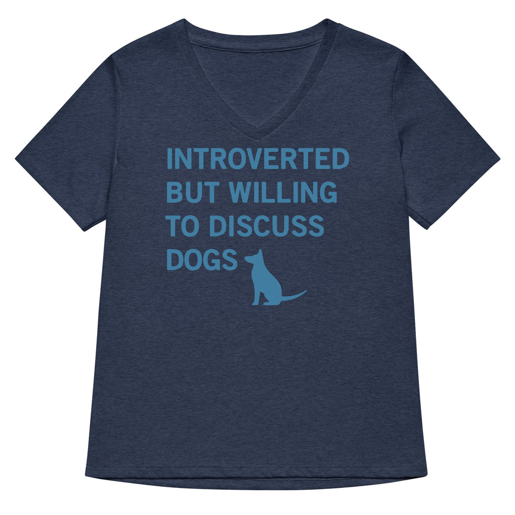 Introverted But Willing To Discuss Dogs Women's V-Neck Tee Hoodie, Sweatshirt | PureTeeCo.com (Image 2)
