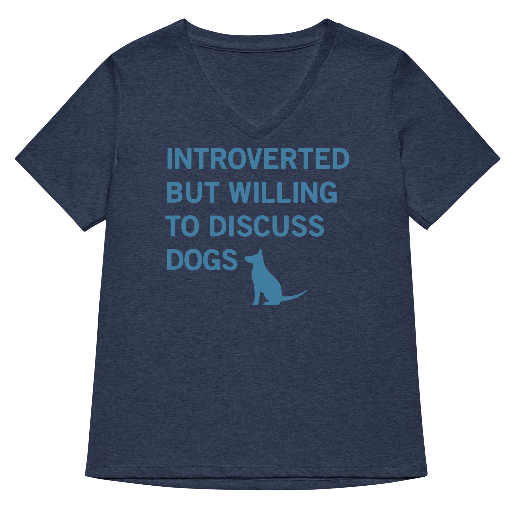 Introverted But Willing To Discuss Dogs Women's V-Neck Tee Hoodie, Sweatshirt | PureTeeCo.com (Image 2)