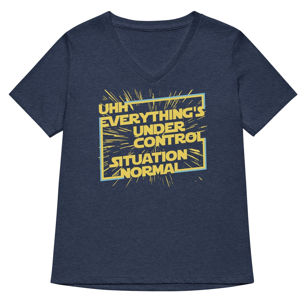 Everything's Under Control Situation Normal Women's V-Neck Tee Hoodie, Sweatshirt | PureTeeCo.com (Image 3)