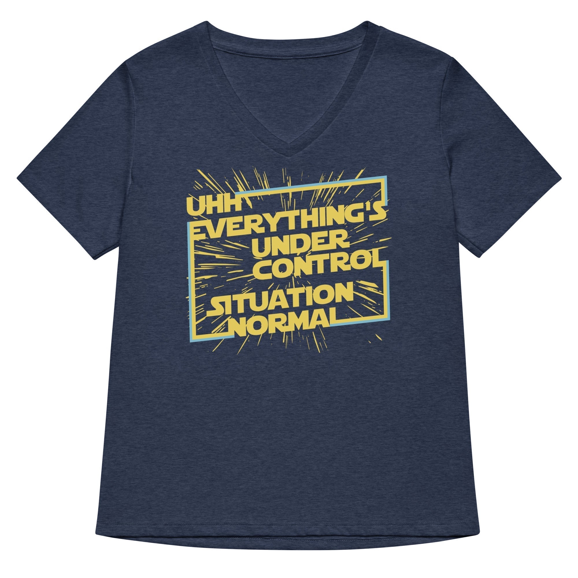 Everything's Under Control Situation Normal Women's V-Neck Tee Hoodie, Sweatshirt | PureTeeCo.com (Image 3)