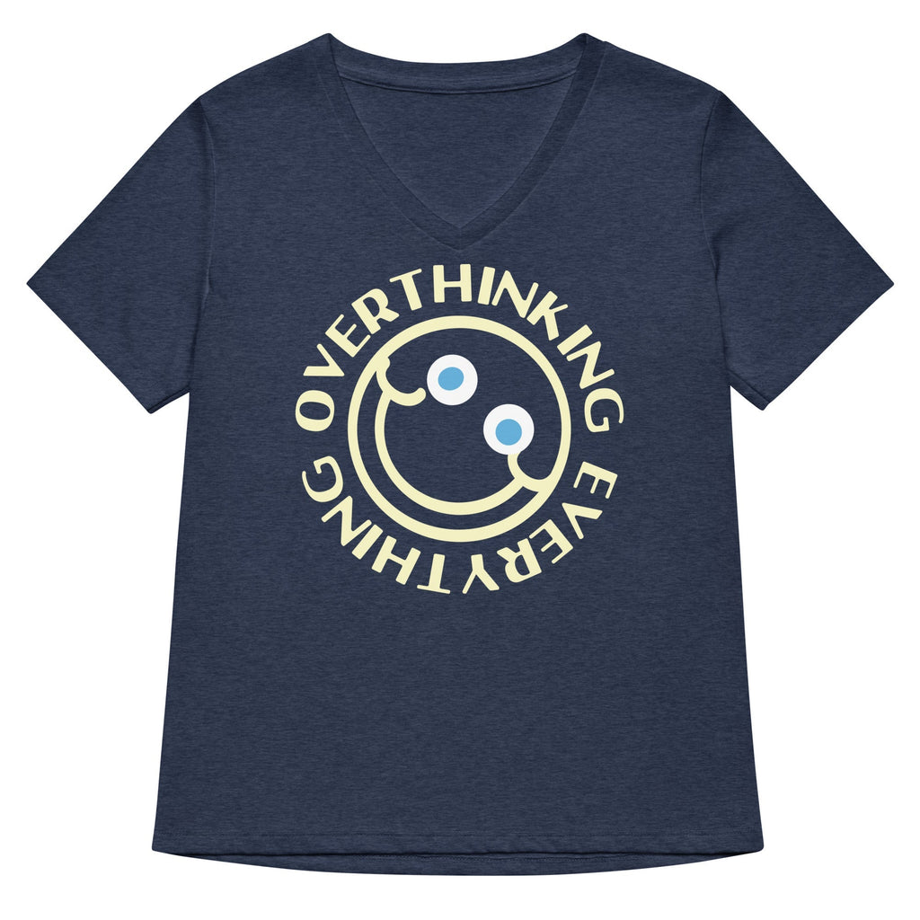 Overthinking Everything Women's V-Neck Tee Hoodie, Sweatshirt | PureTeeCo.com (Image 3)