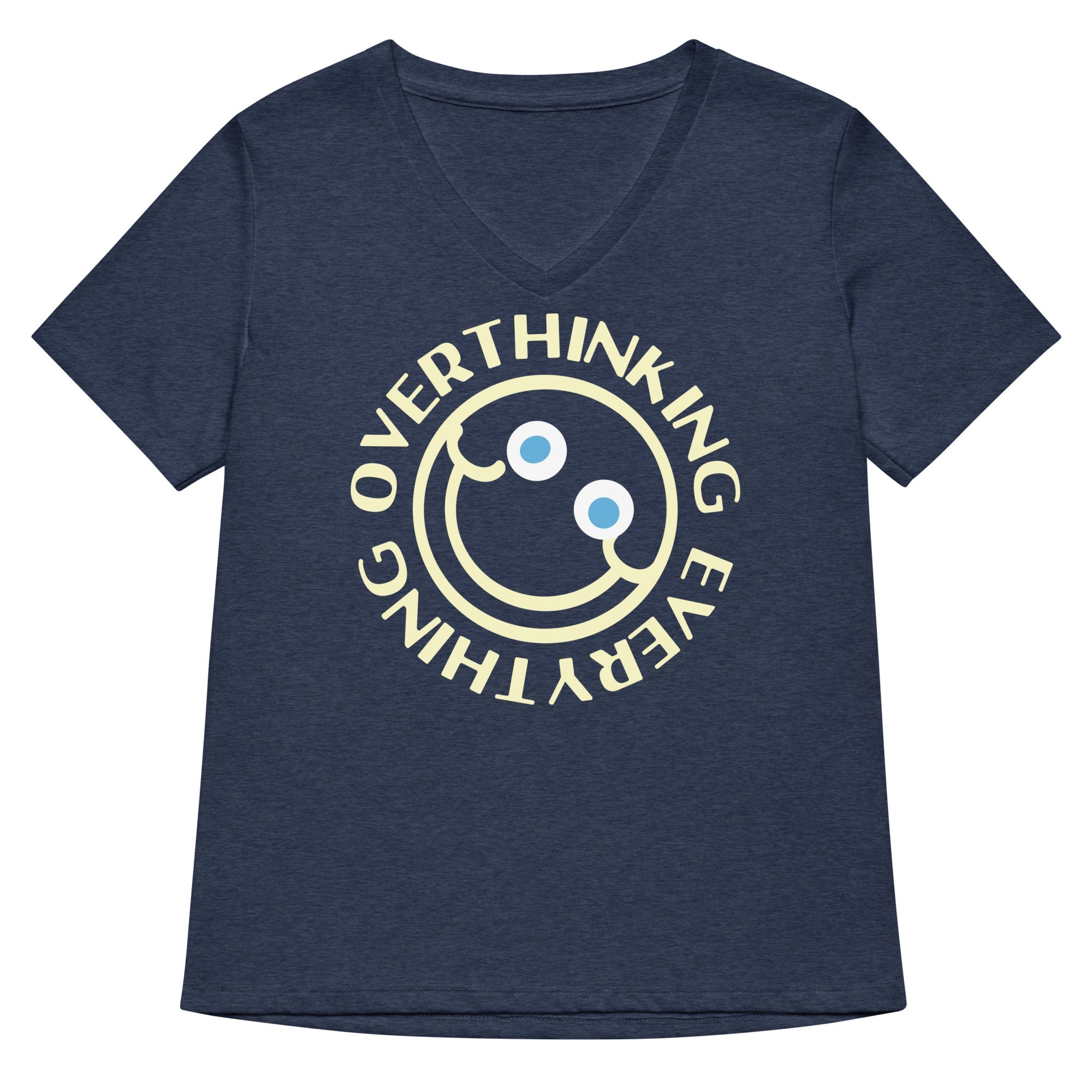 Overthinking Everything Women's V-Neck Tee Hoodie, Sweatshirt | PureTeeCo.com (Image 3)