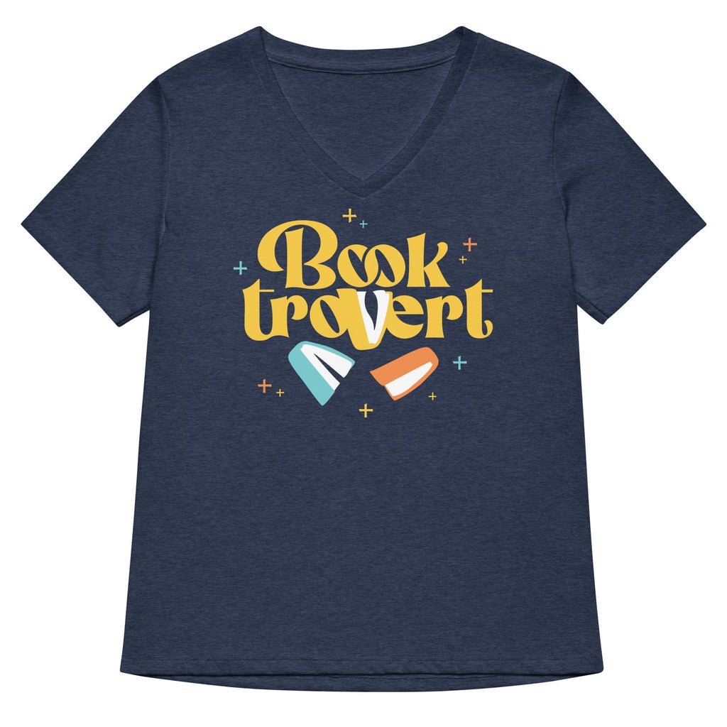 Booktrovert Women's V-Neck Tee Hoodie, Sweatshirt | PureTeeCo.com (Image 3)