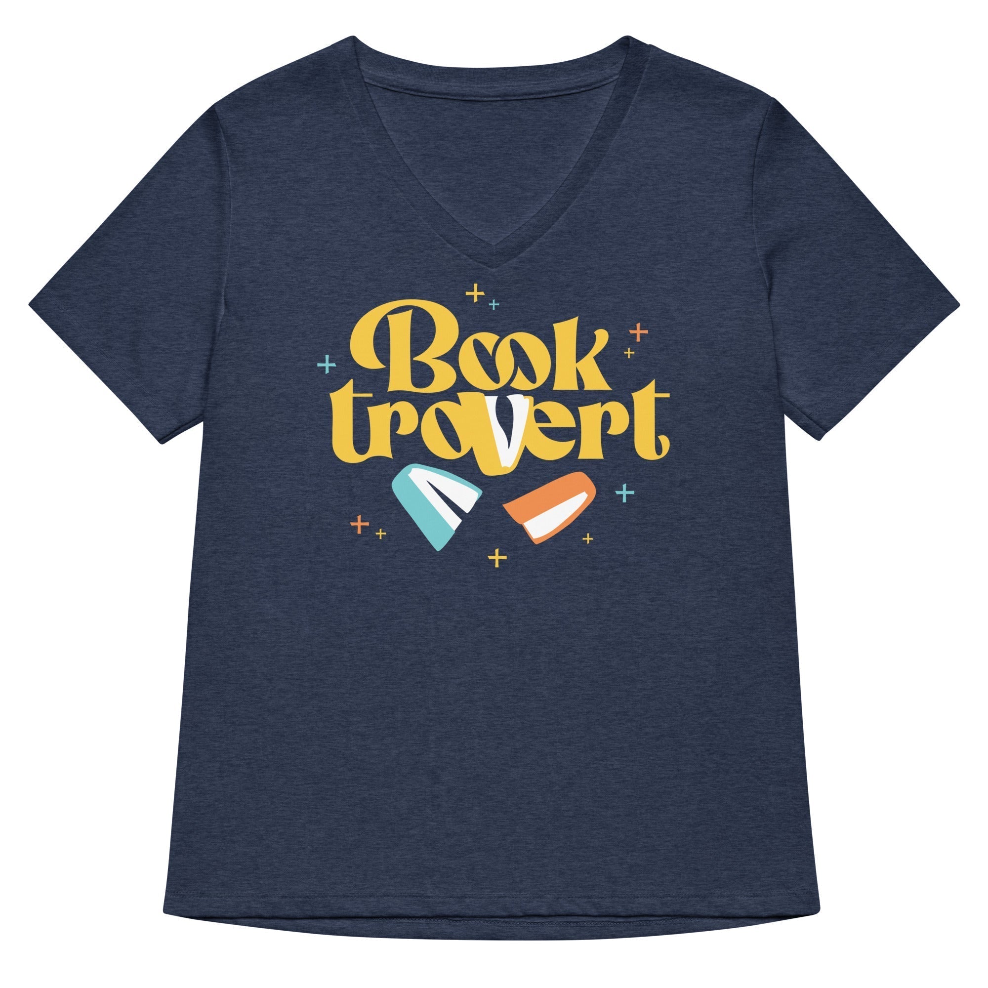 Booktrovert Women's V-Neck Tee Hoodie, Sweatshirt | PureTeeCo.com (Image 3)