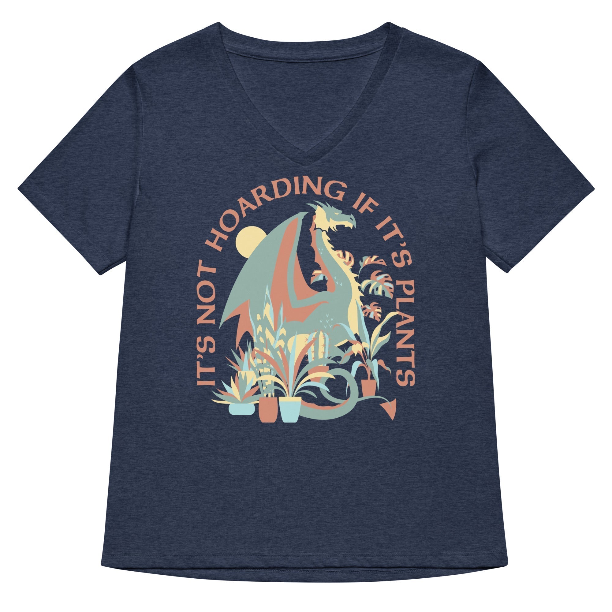 It's Not Hoarding If It's Plants Women's V-Neck Tee Hoodie, Sweatshirt | PureTeeCo.com (Image 2)