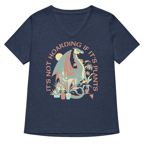 It's Not Hoarding If It's Plants Women's V-Neck Tee Hoodie, Sweatshirt | PureTeeCo.com (Image 2)