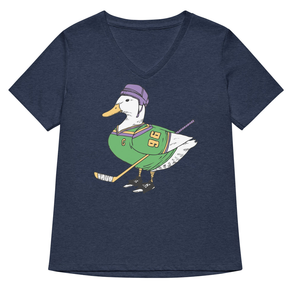 Mighty Duck Women's V-Neck Tee Hoodie, Sweatshirt | PureTeeCo.com (Image 3)
