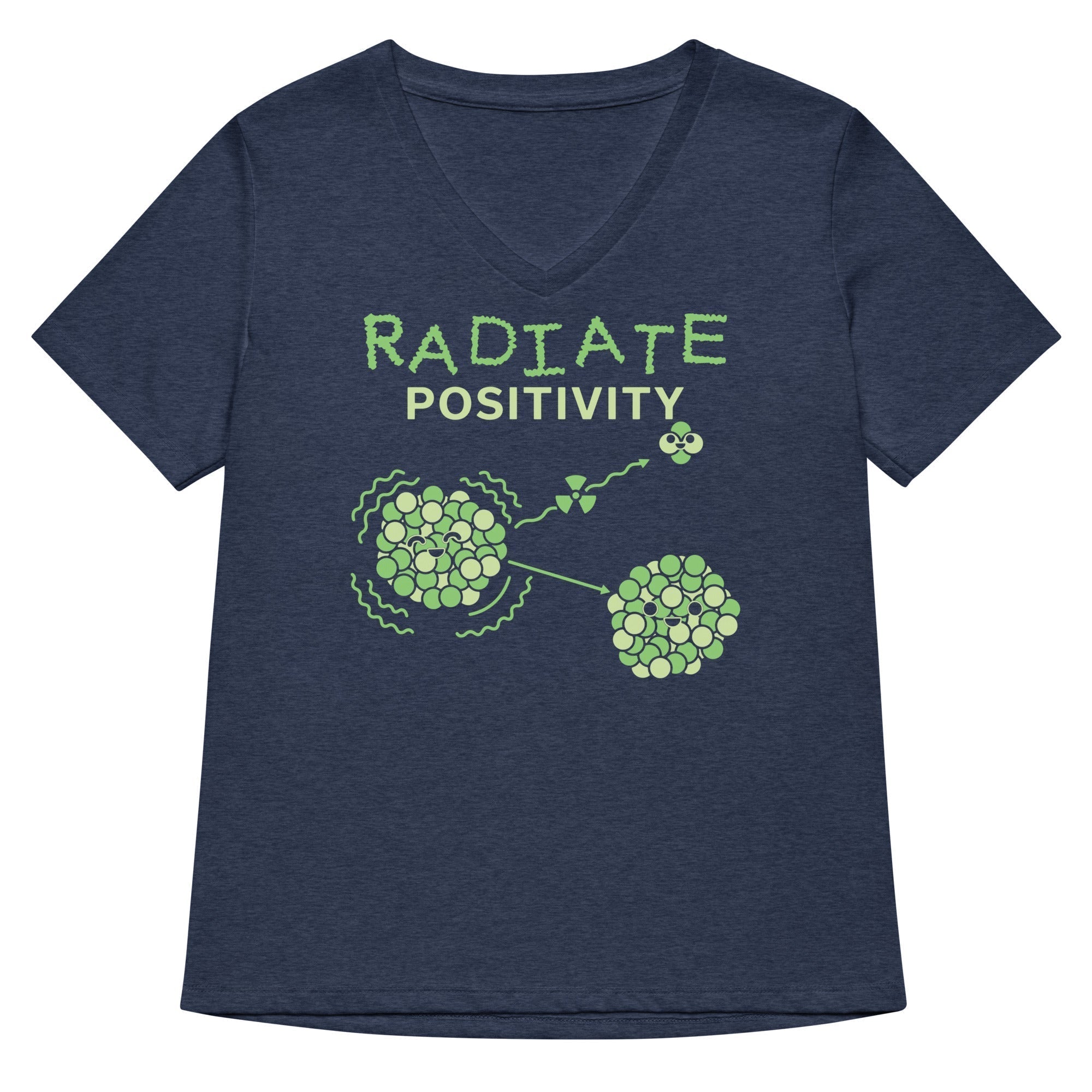 Radiate Positivity Women's V-Neck Tee Hoodie, Sweatshirt | PureTeeCo.com (Image 2)