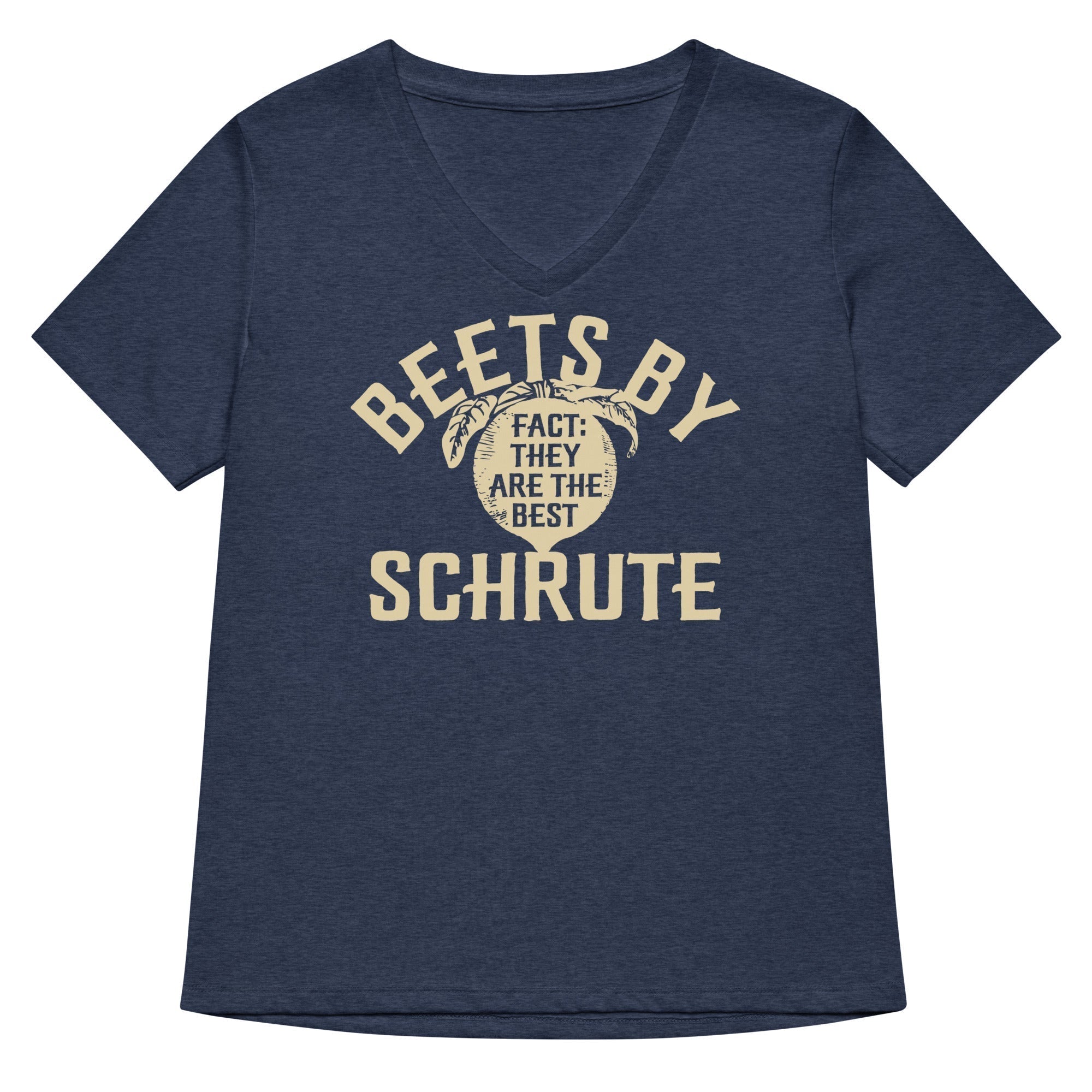 Beets By Schrute Women's V-Neck Tee Hoodie, Sweatshirt | PureTeeCo.com (Image 2)