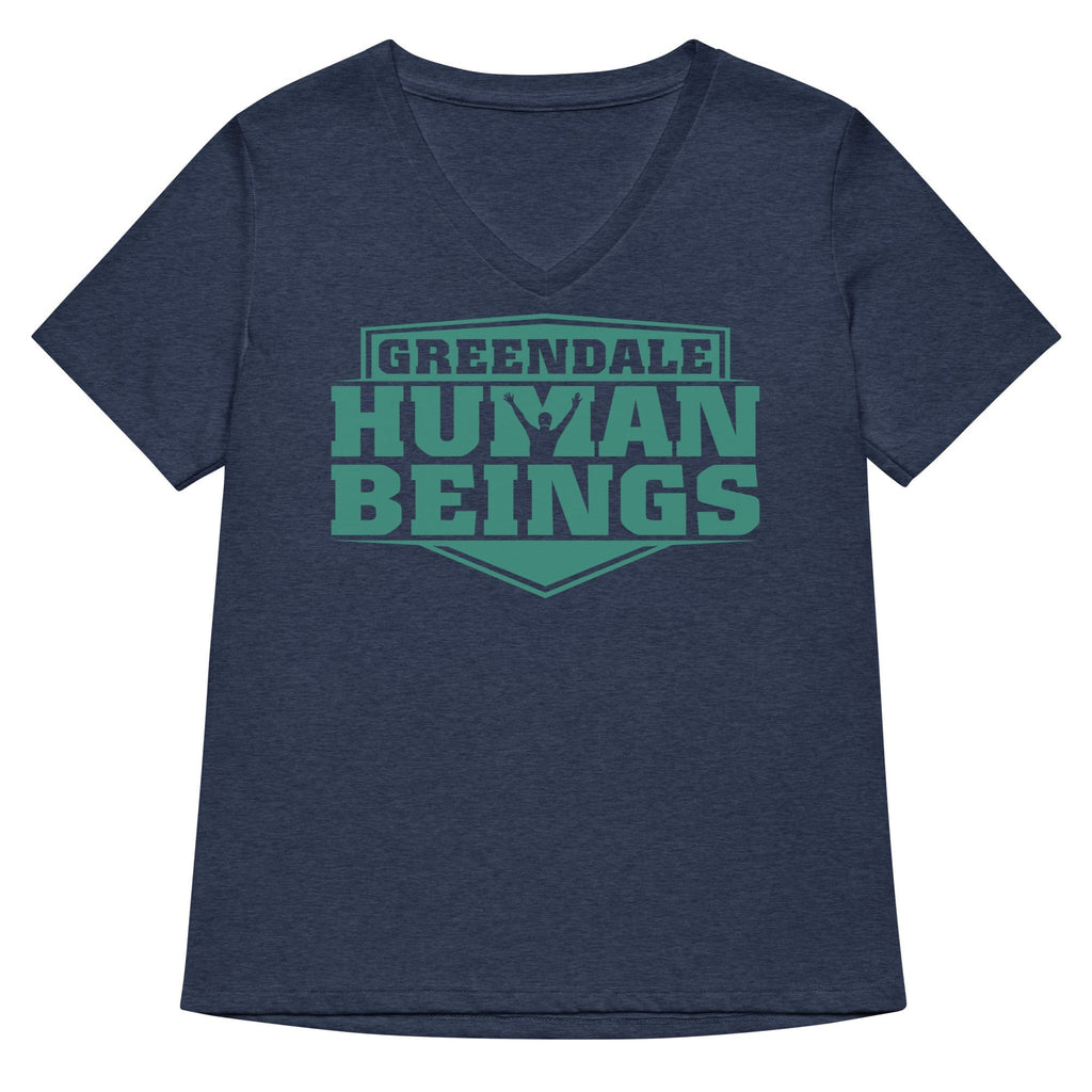Greendale Human Beings Women's V-Neck Tee Hoodie, Sweatshirt | PureTeeCo.com (Image 2)