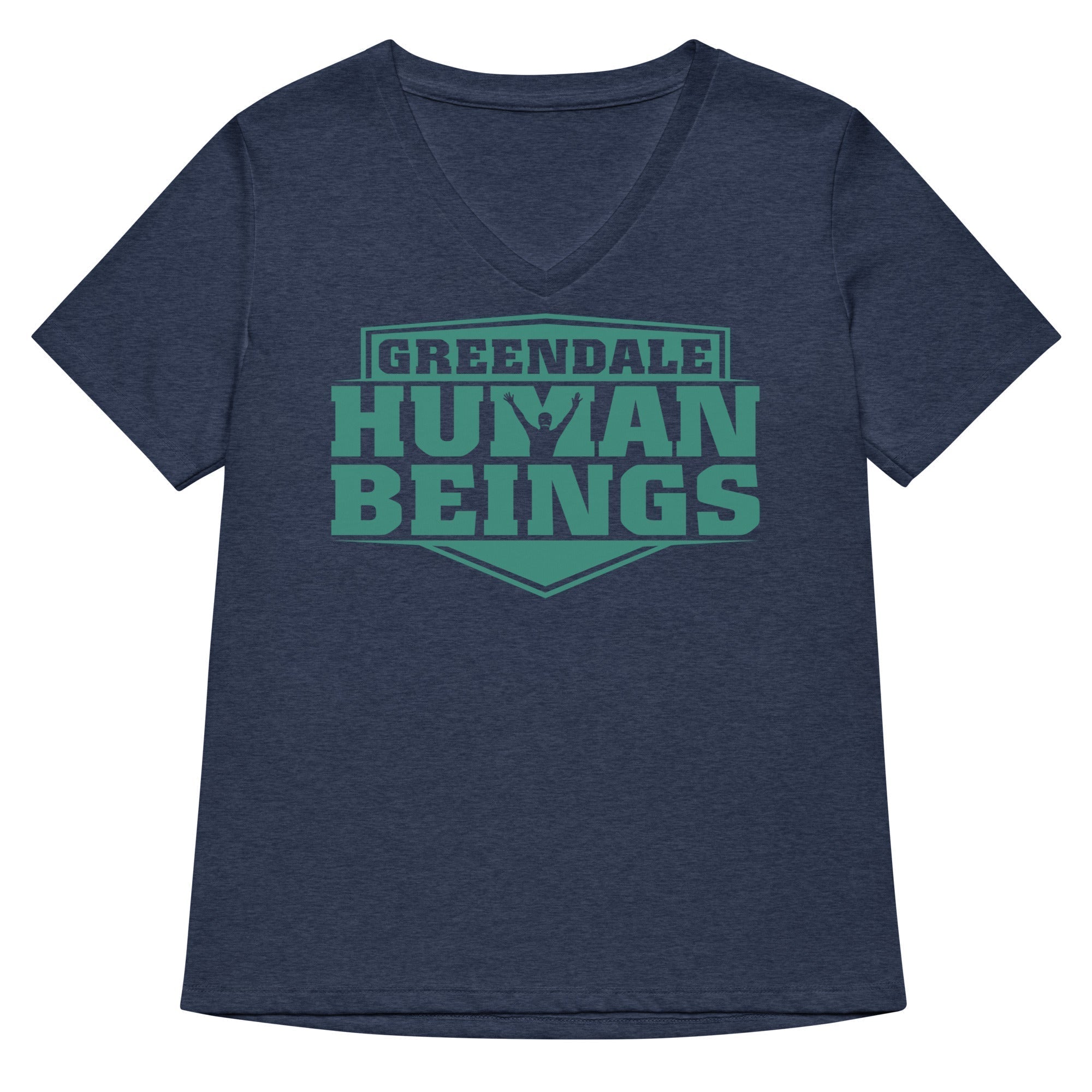 Greendale Human Beings Women's V-Neck Tee Hoodie, Sweatshirt | PureTeeCo.com (Image 2)