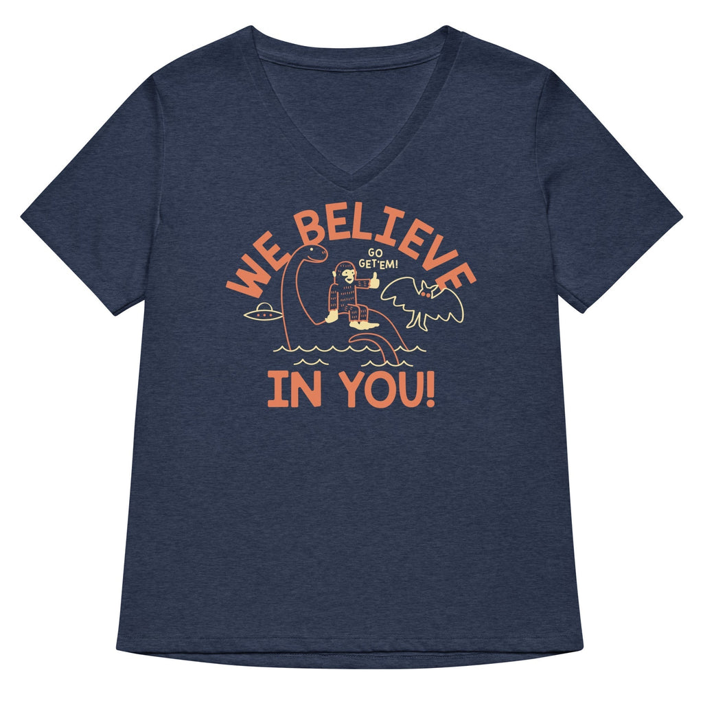 We Believe In You Women's V-Neck Tee Hoodie, Sweatshirt | PureTeeCo.com (Image 2)
