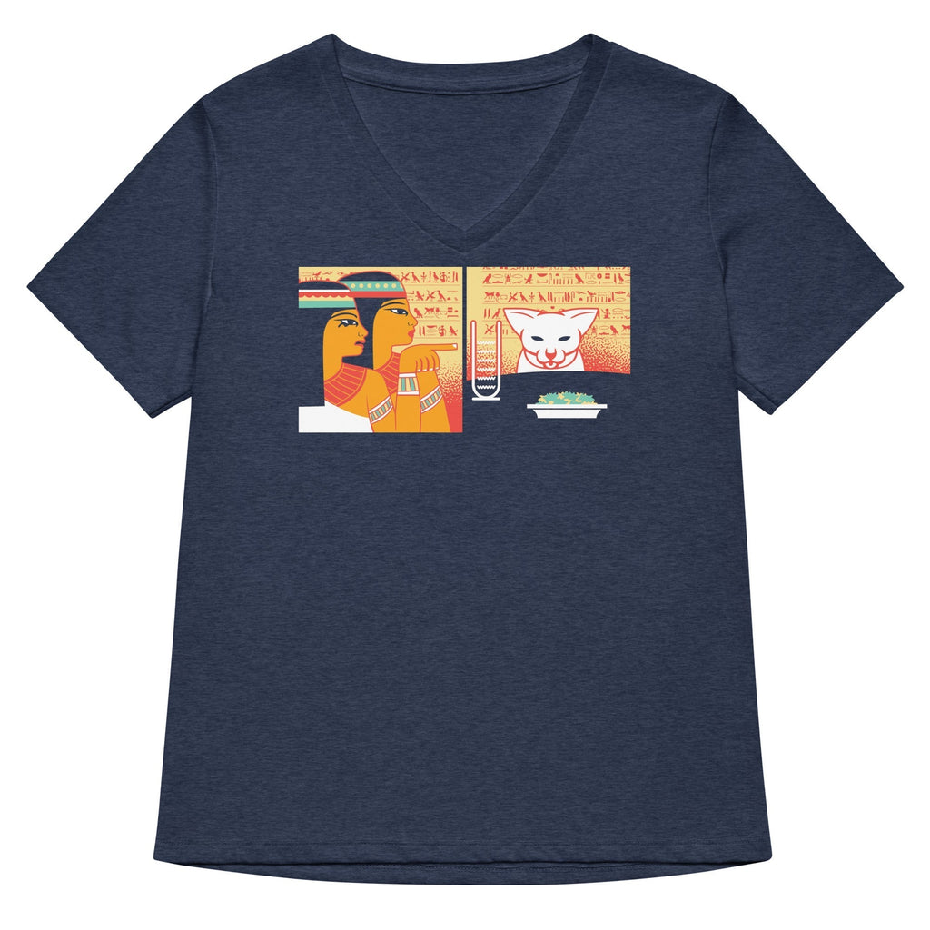 Egyptian Cat Women's V-Neck Tee Hoodie, Sweatshirt | PureTeeCo.com (Image 2)