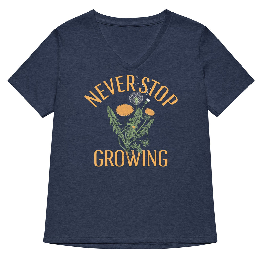 Never Stop Growing Women's V-Neck Tee Hoodie, Sweatshirt | PureTeeCo.com (Image 5)