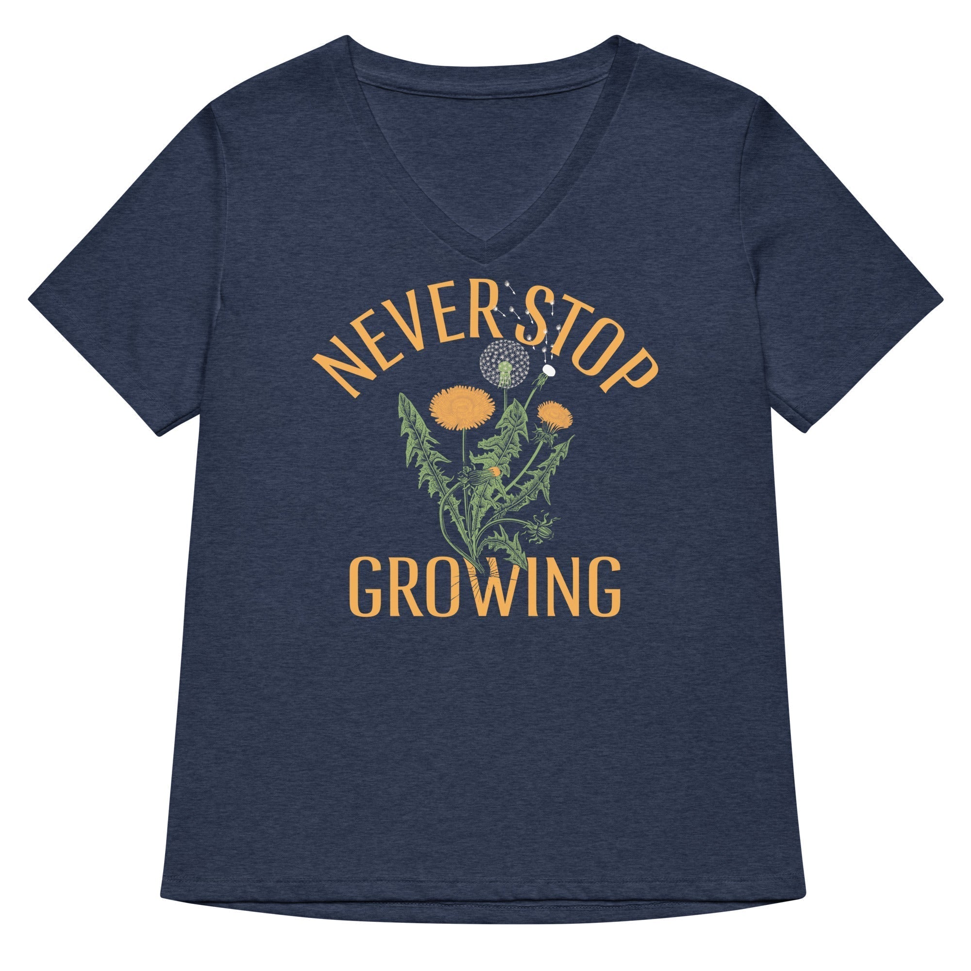 Never Stop Growing Women's V-Neck Tee Hoodie, Sweatshirt | PureTeeCo.com (Image 5)