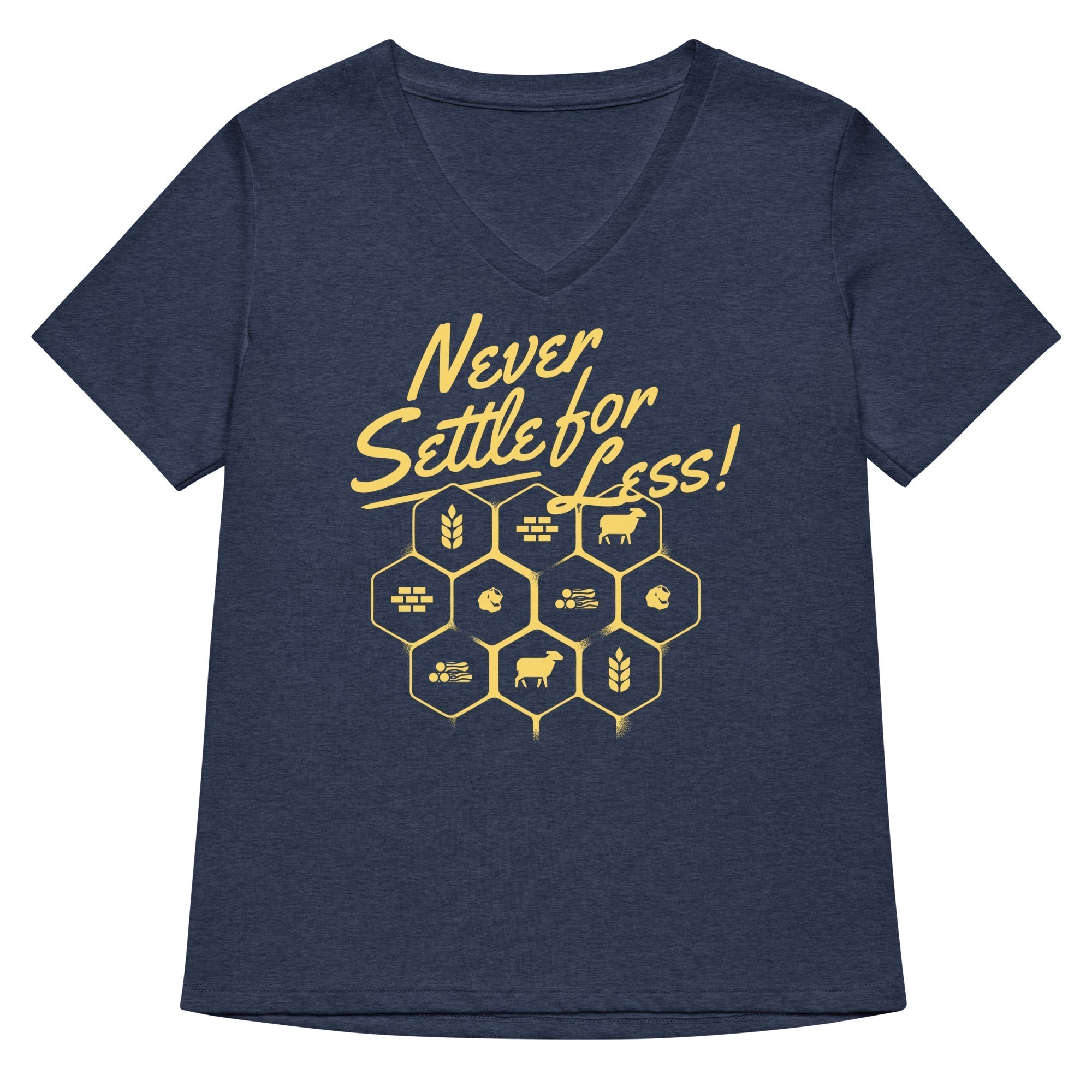Never Settle For Less Women's V-Neck Tee Hoodie, Sweatshirt | PureTeeCo.com (Image 2)
