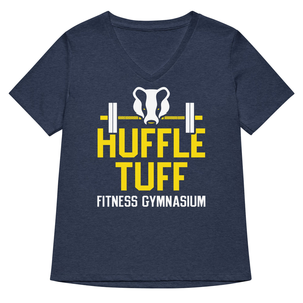 Huffle Tuff Gym Women's V-Neck Tee Hoodie, Sweatshirt | PureTeeCo.com (Image 2)
