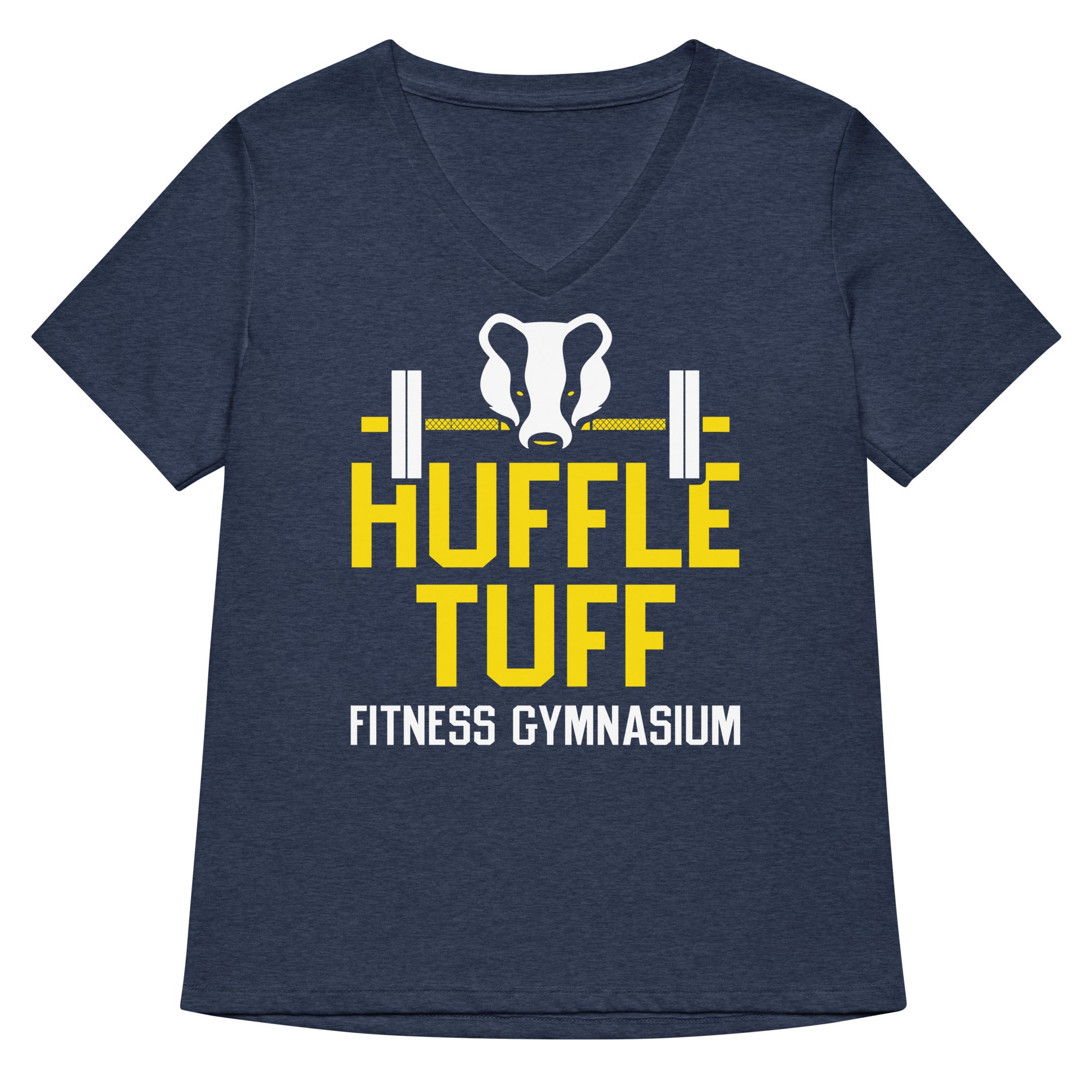Huffle Tuff Gym Women's V-Neck Tee Hoodie, Sweatshirt | PureTeeCo.com (Image 2)