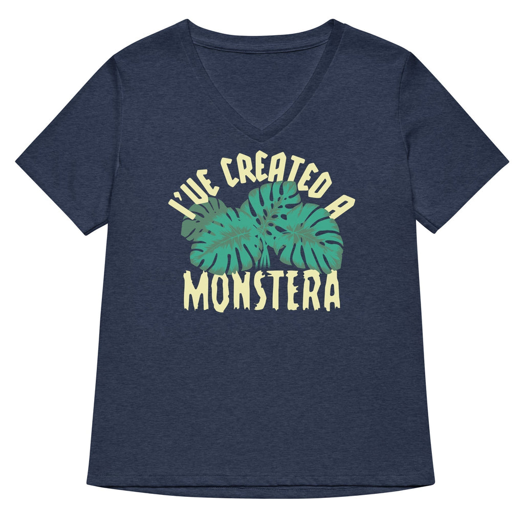 I've Created A Monstera Women's V-Neck Tee Hoodie, Sweatshirt | PureTeeCo.com (Image 2)