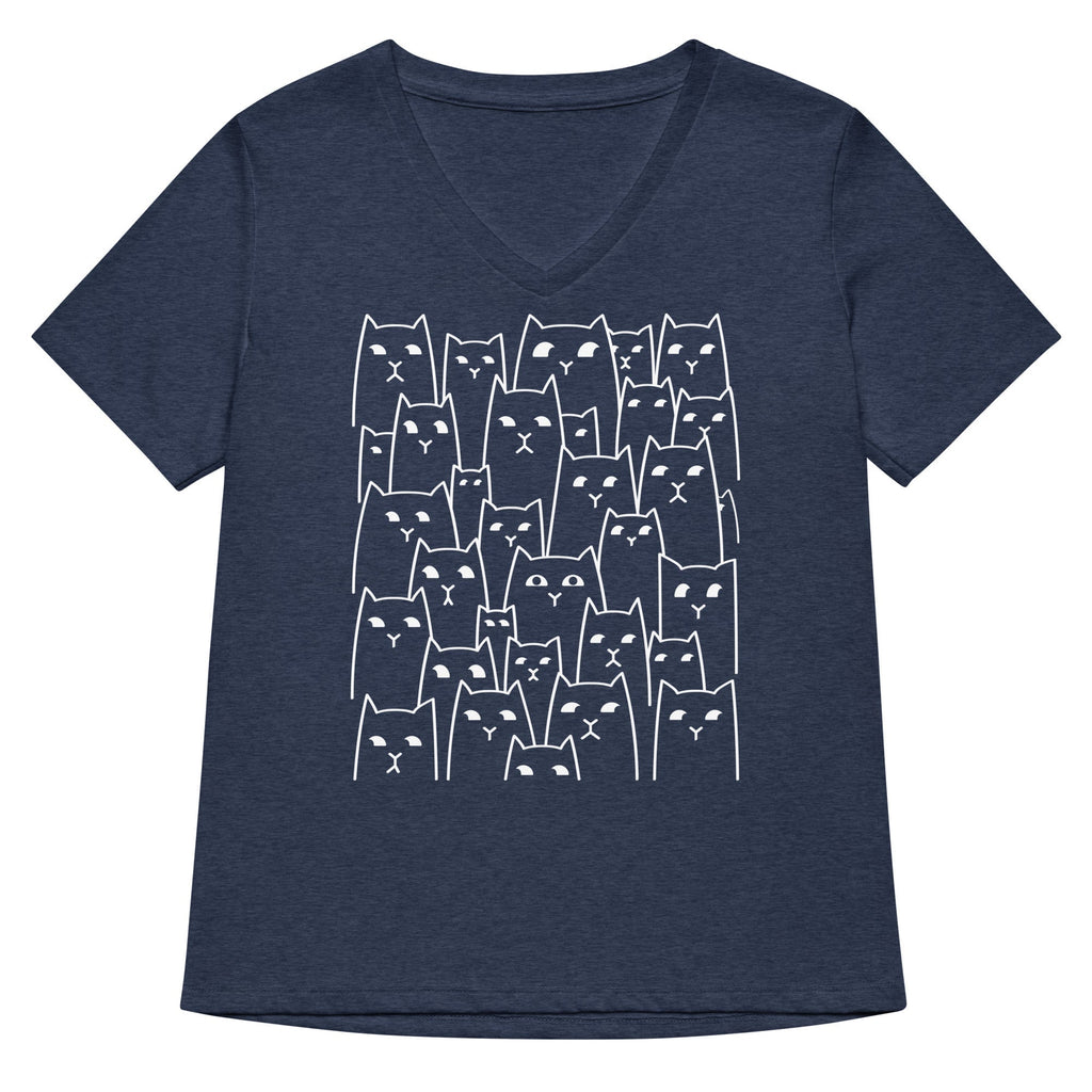 Suspicious Cats Women's V-Neck Tee Hoodie, Sweatshirt | PureTeeCo.com (Image 2)