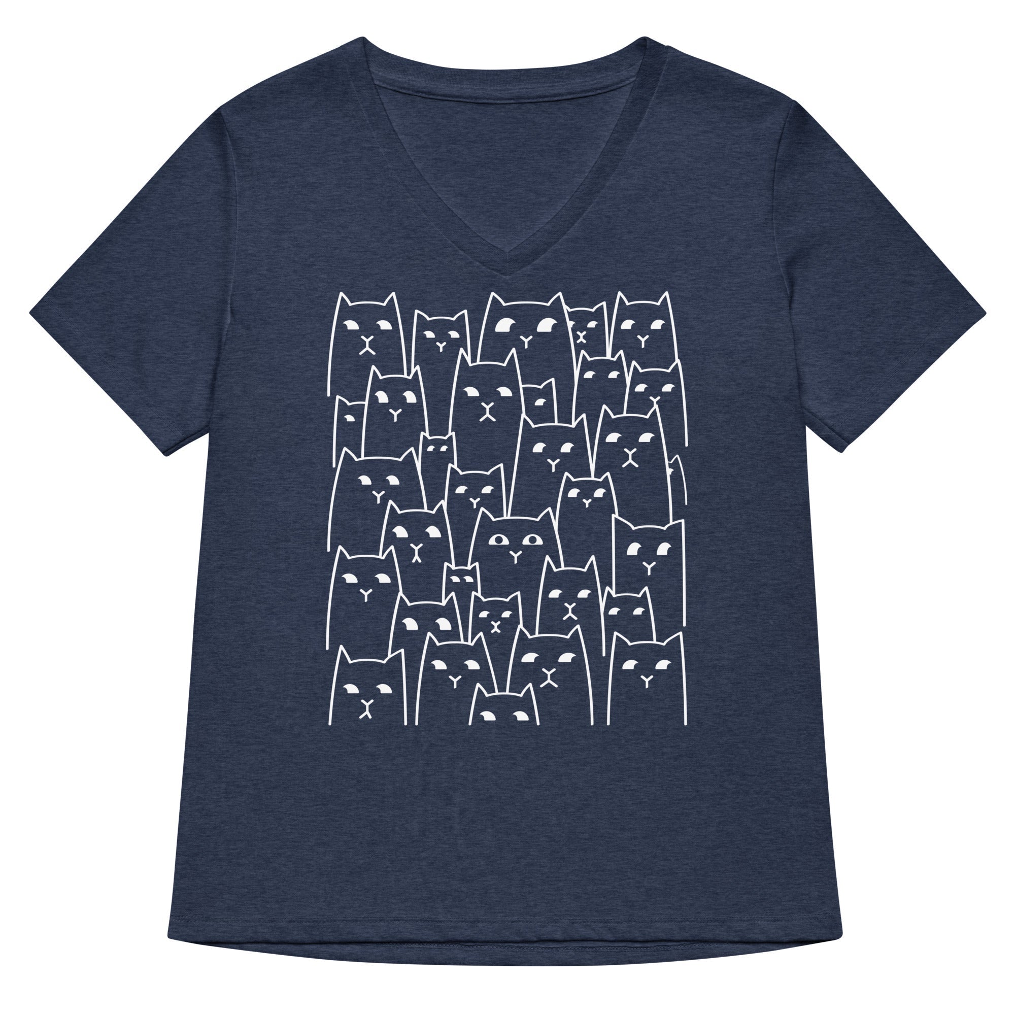 Suspicious Cats Women's V-Neck Tee Hoodie, Sweatshirt | PureTeeCo.com (Image 2)
