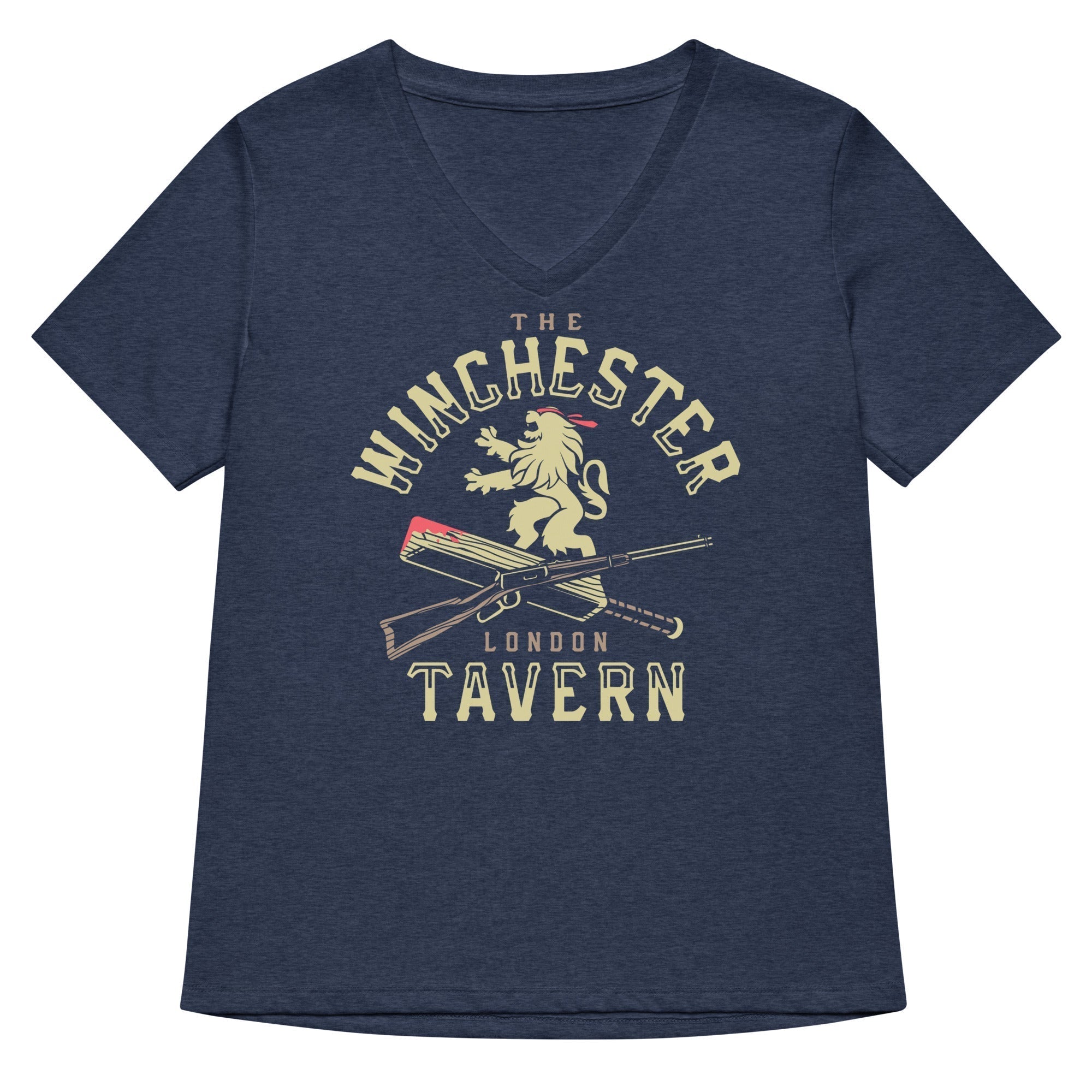 The Winchester Tavern Women's V-Neck Tee Hoodie, Sweatshirt | PureTeeCo.com (Image 2)