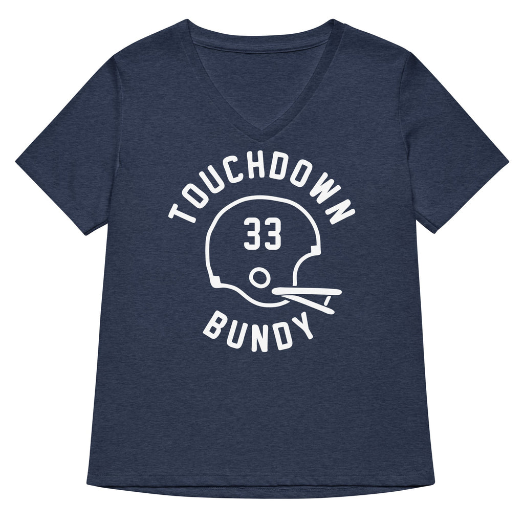 Touchdown Bundy Women's V-Neck Tee Hoodie, Sweatshirt | PureTeeCo.com (Image 2)