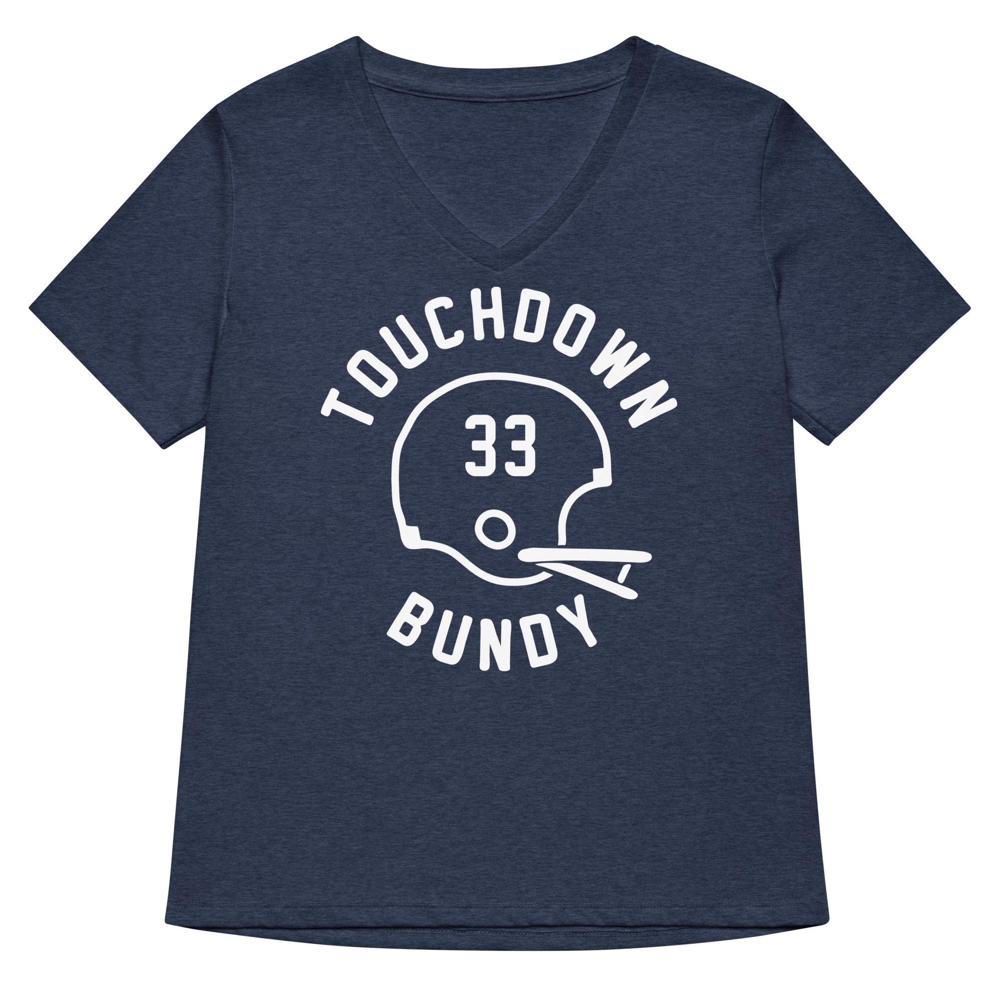 Touchdown Bundy Women's V-Neck Tee Hoodie, Sweatshirt | PureTeeCo.com (Image 2)