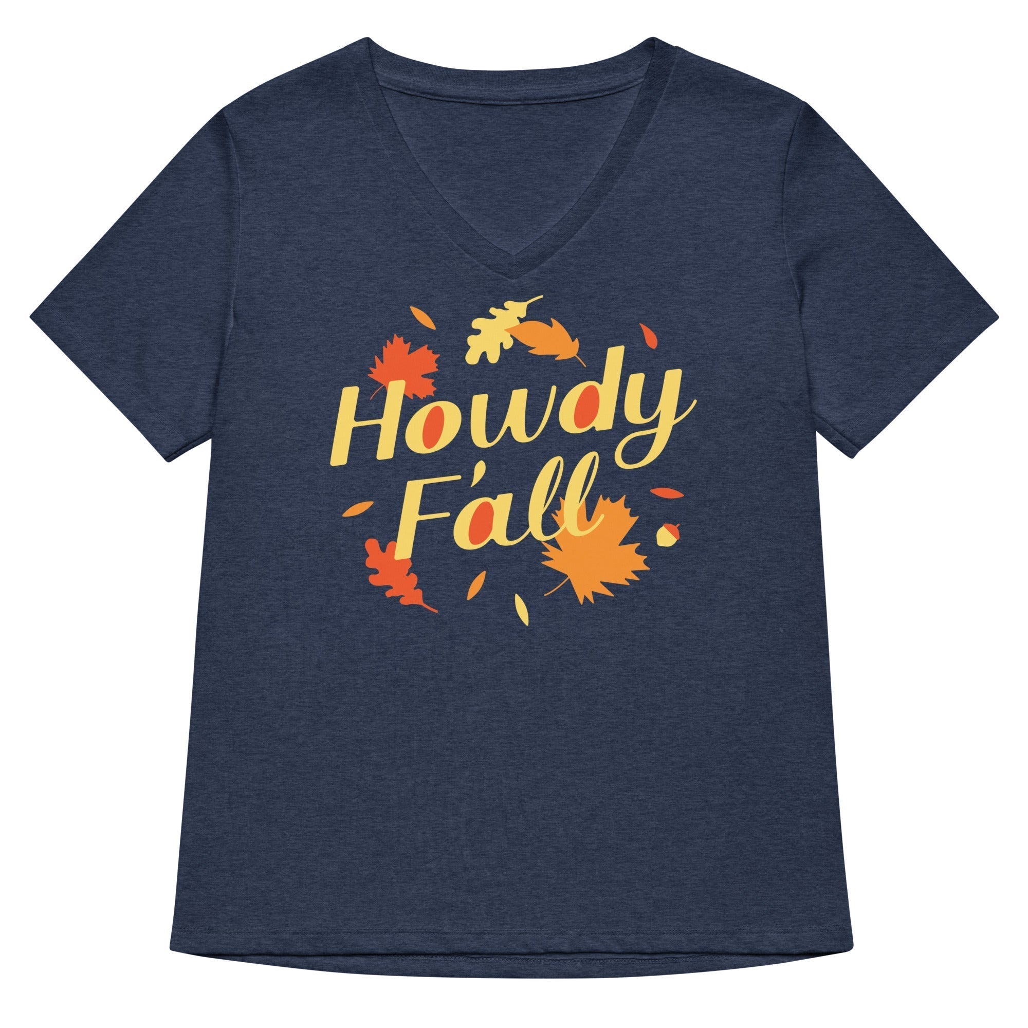 Howdy F'all Women's V-Neck Tee Hoodie, Sweatshirt | PureTeeCo.com (Image 1)