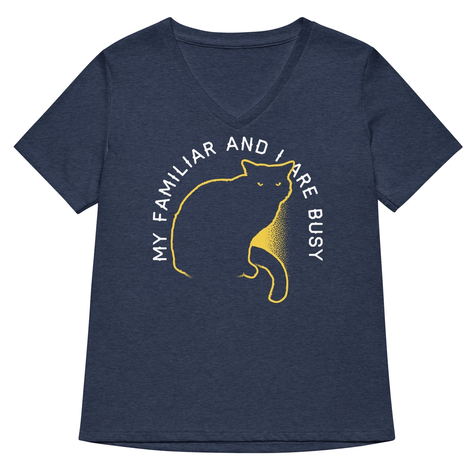 My Familiar And I Are Busy Women's V-Neck Tee Hoodie, Sweatshirt | PureTeeCo.com (Image 2)