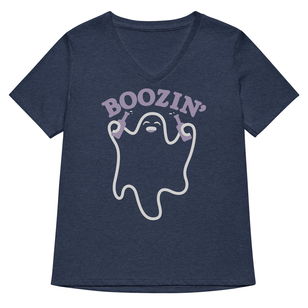 Boozin' Women's V-Neck Tee Hoodie, Sweatshirt | PureTeeCo.com (Image 2)
