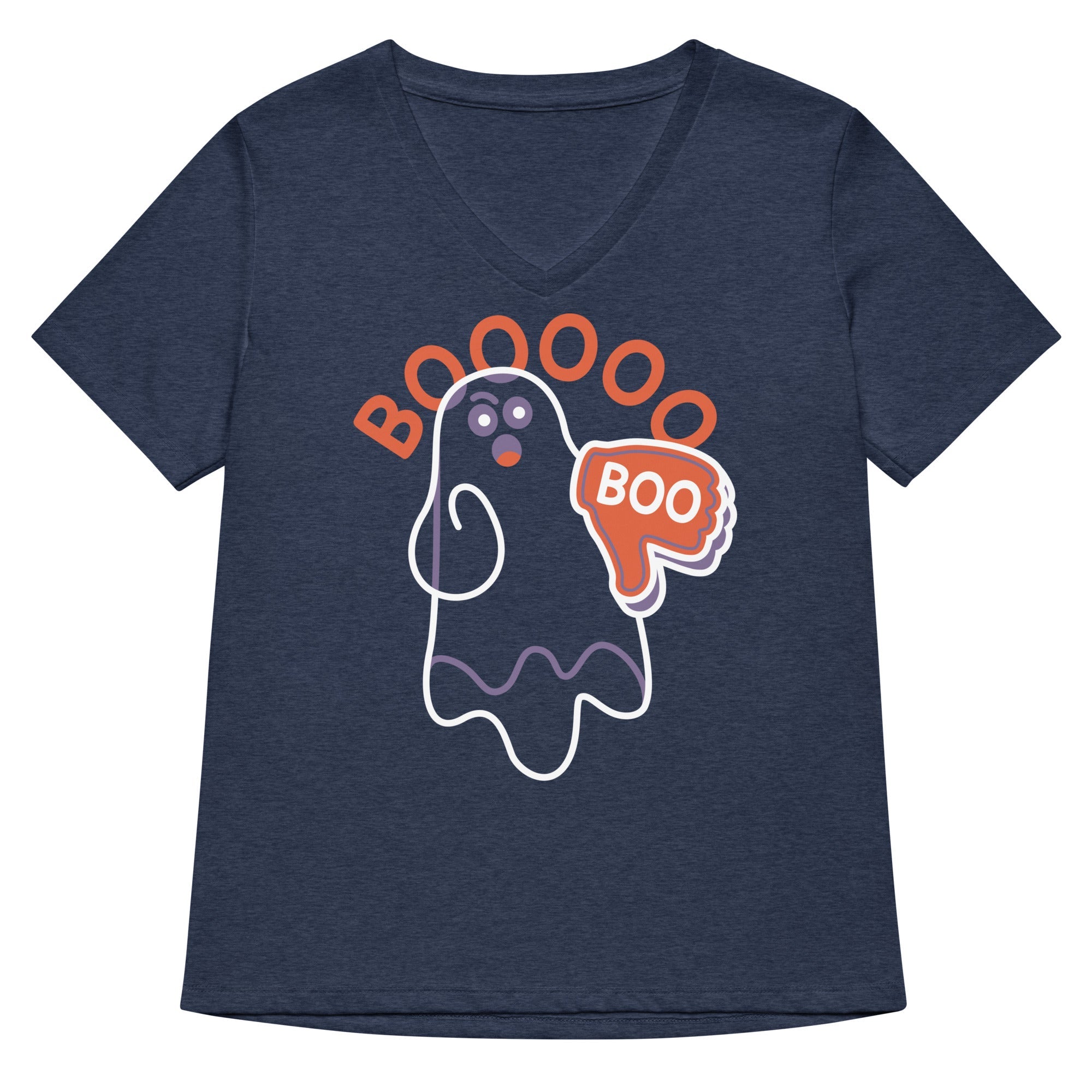 Ghost Boo Women's V-Neck Tee Hoodie, Sweatshirt | PureTeeCo.com (Image 2)