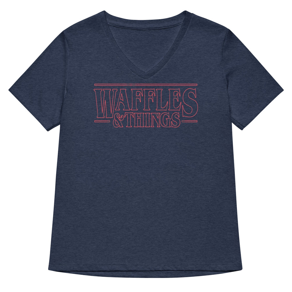 Waffles & Things Women's V-Neck Tee Hoodie, Sweatshirt | PureTeeCo.com (Image 2)