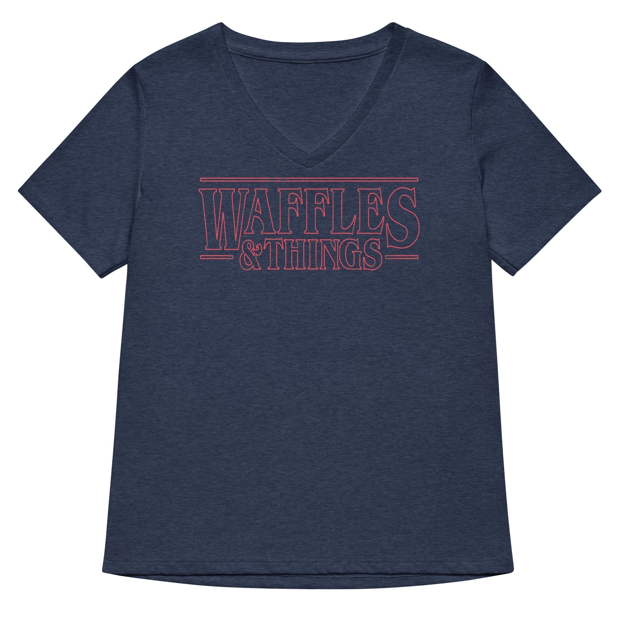Waffles & Things Women's V-Neck Tee Hoodie, Sweatshirt | PureTeeCo.com (Image 2)